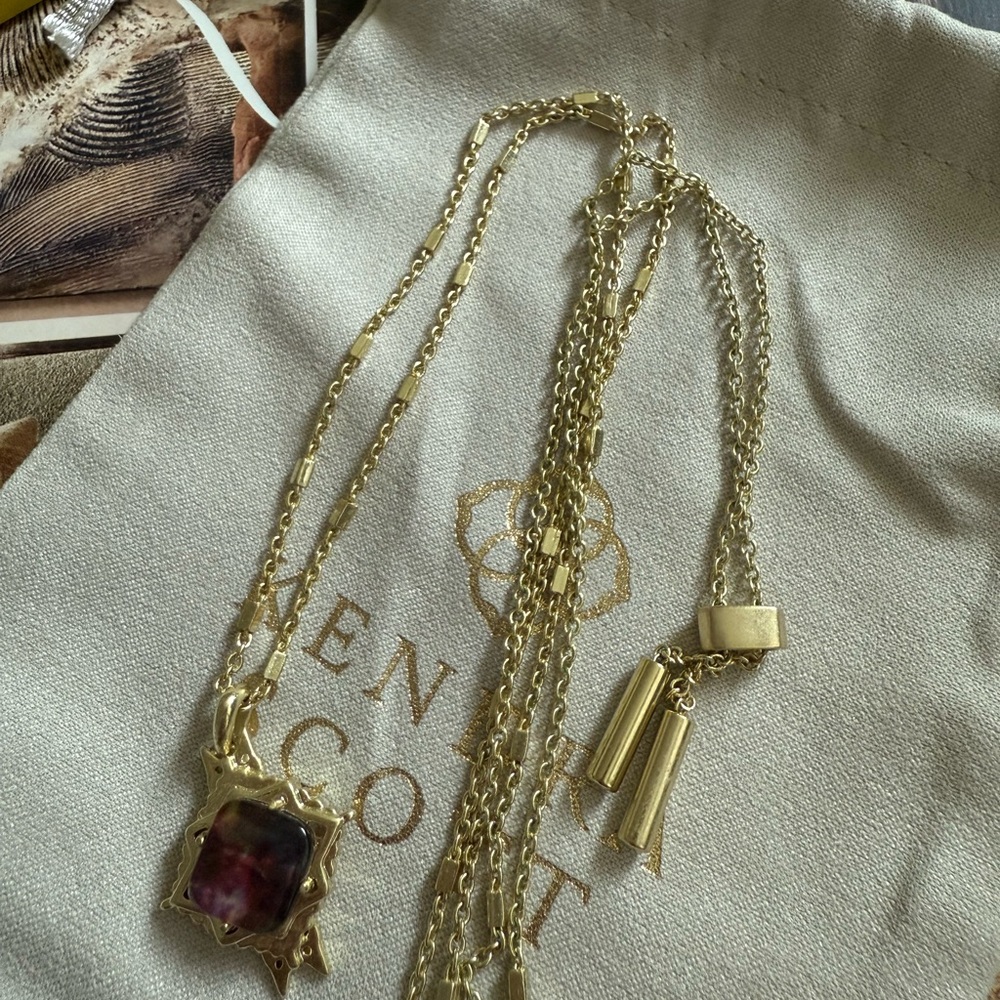 Kendra Scott Cass Mauve Abalone pendant necklace